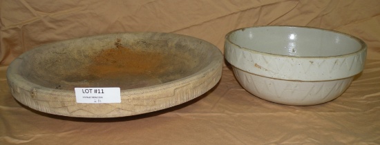 STONEWARE BOWL, BIRD BATH TOP PIECE - WILL NOT SHIP