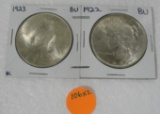 1922, 1923 SILVER PEACE DOLLARS - 2 TIMES MONEY