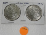 1886, 1887 MORGAN SILVER DOLLARS - 2 TIMES MONEY