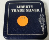 1986 LIBERTY TRADE SILVER PROOF DOLLAR W/CASE - ONE TROY OUNCE