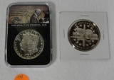 SLABBED 1964 PROOF MORGAN SILVER DOLLAR PATTERN MEDAL, WASHINGTON COIN