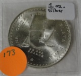 1980 MEXICO ONE TROY OUNCE SILVER ROUND