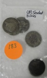 8 ASSORTED SEATED LIBERTY DIMES