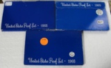 3 U.S. PROOF SETS W/SLEEVES - 2 - 1968, 1969