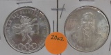 1968 OLYMPICS 25 PESOS, 1977 CIEN PESOS MEXICO SILVER COINS - 2 TIMES MONEY