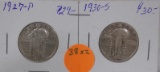 1927, 1930-S STANDING LIBERTY QUARTERS - 2 TIMES MONEY