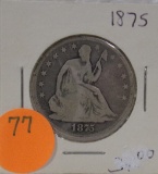 1875 SEATED LIBERTY HALF DOLLAR