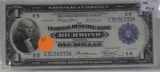 1918 ONE DOLLAR LARGE NOTE - RICHMOND, VIRGINIA