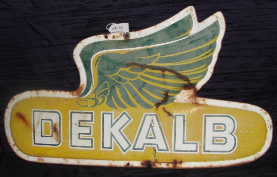 DEKALB SEEDS METAL ADVERTISING SIGN