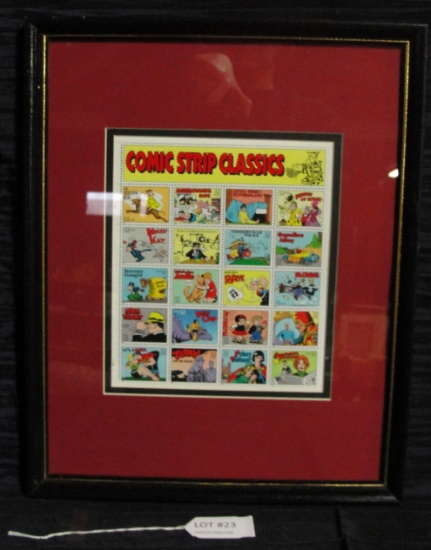 COMIC STRIP CLASSICS FRAMED SHEET OF 32 CENT STAMPS