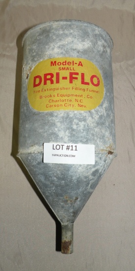 DRI-FLO MODEL A GALVANIZED FIRE EXTINGUISHER FILL FUNNEL