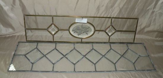 2 PIECES FRAMED LEADED GLASS