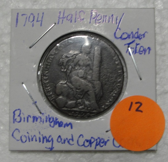 1794 HALF PENNY CONDER TOKEN - BIRMINGHAM COINING