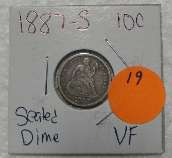1887-S SEATED LIBERTY DIME