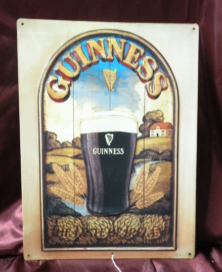 SINGLE-SIDED GUINNESS BEER TIN SIGN