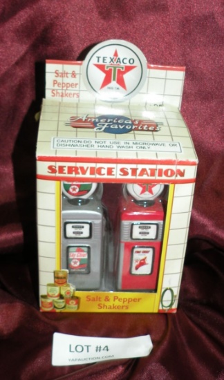 TEXACO SALT & PEPPER SHAKERS W/BOX