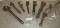 FLAT BOX OF ASSORTED OLDER MONKEY WRENCHES, ADJUSTABLE WRENCHES