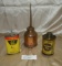 3 SMALL OIL TINS, CANS