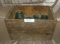 OLDER WOODEN CRATE W/8 ASSORTED CANNING JARS
