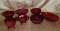 7 PCS. RED IMPERIAL GLASS