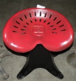 METAL IMPLEMENT SEAT ON CAST IRON STAND - WILL NOT SHIP