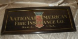 WOODEN NATIONAL AMERICAN FIRE INSURANCE CO. SIGN - OMAHA