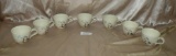 7 RED WING POTTERY COFFEE CUPS - BOB WHITE PATTERN