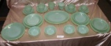 22 PCS. RIBBED JADEITE FIRE KING SERVING DISHES
