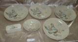 6 PCS. RED WING POTTERY DISHES - BOB WHITE PATTERN