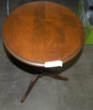 ROUND WOODEN PLANT STAND/LAMP TABLE - WILL NOT SHIP