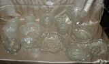LARGE FLAT BOX OF ASSORTED CLEAR GLASSWARE