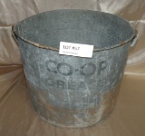 GALVANIZED 30 POUND CO-OP GREASE BUCKET - WILL NOT SHIP