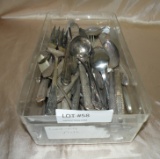 SMALL PLASTIC CONTAINER OF ASSORTED SILVERWARE