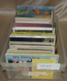 SMALL PLASTIC CONTAINER OF ASSORTED POST CARDS