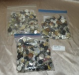 FLAT BOX W/3 BAGS OF ASSORTED SEWING BUTTONS