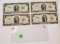 4 NICE TWO DOLLAR RED SEAL NOTES - 1953, 53-A, 53-B, 53-C