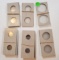 6 SMALL BUNDLES OF CARDBOARD COIN HOLDERS - ASSORTED SIZES