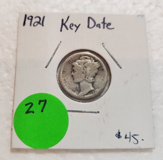 1921 MERCURY DIME