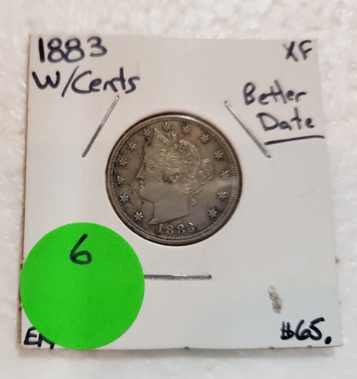 1883 W/CENTS LIBERTY V NICKEL