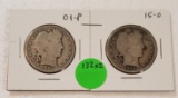 1901, 1915-O BARBER HALF DOLLARS - 2 TIMES MONEY