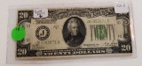 1928-B 20 DOLLAR GOLD NOTE - BANK OF KANSAS CITY, MO.