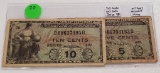 2 SERIES 481 MILITARY PAYMENT NOTES - 5 CENTS, 10 CENTS