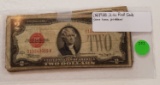 30 - ASSORTED 1928 2 DOLLAR RED SEAL NOTES - WORN