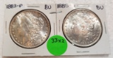 1883, 1885-O MORGAN SILVER DOLLARS - 2 TIMES MONEY