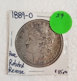 1889-O MORGAN SILVER DOLLAR W/ROTATED REVERSE