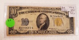 1934-A 10 DOLLAR SILVER CERTIFICATE - NORTH AFRICA, GOLD SEAL