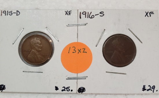 1915-D, 1916-S LINCOLN WHEAT CENTS - 2 TIMES MONEY