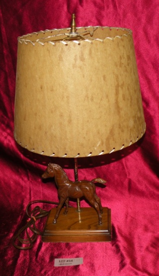 VTG. HORSE FIGURINE ELECTRIC TABLE LAMP