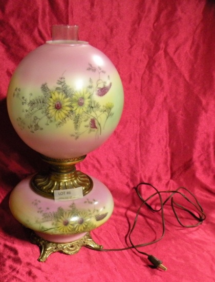 GONE WITH THE WIND STYLE ELECTRIC HANDPAINTED LAMP