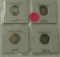 4 BARBER DIMES - 1907, 1911, 1912, 1914